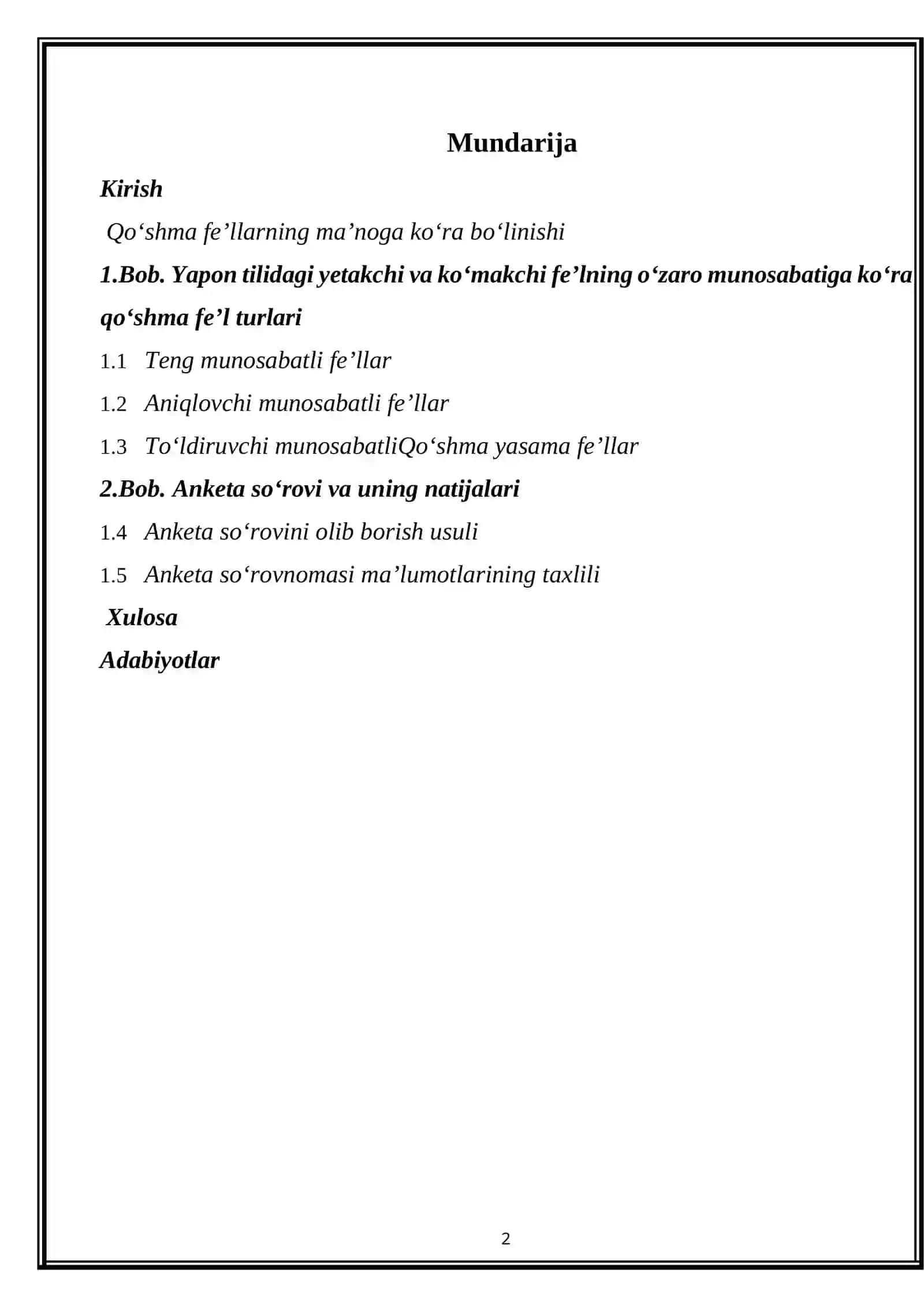 YAPON TILIDAGI QO‘SHMA FE’LLARNING SEMANTIK VA GRAMMATIK TAHLILI 2
