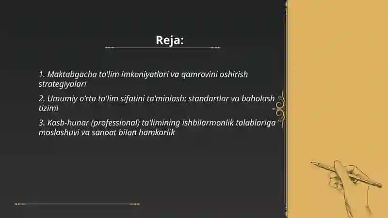 Maktabgacha ta'lim imkoniyatlari va qamrovini oshirish strategiyalari 2