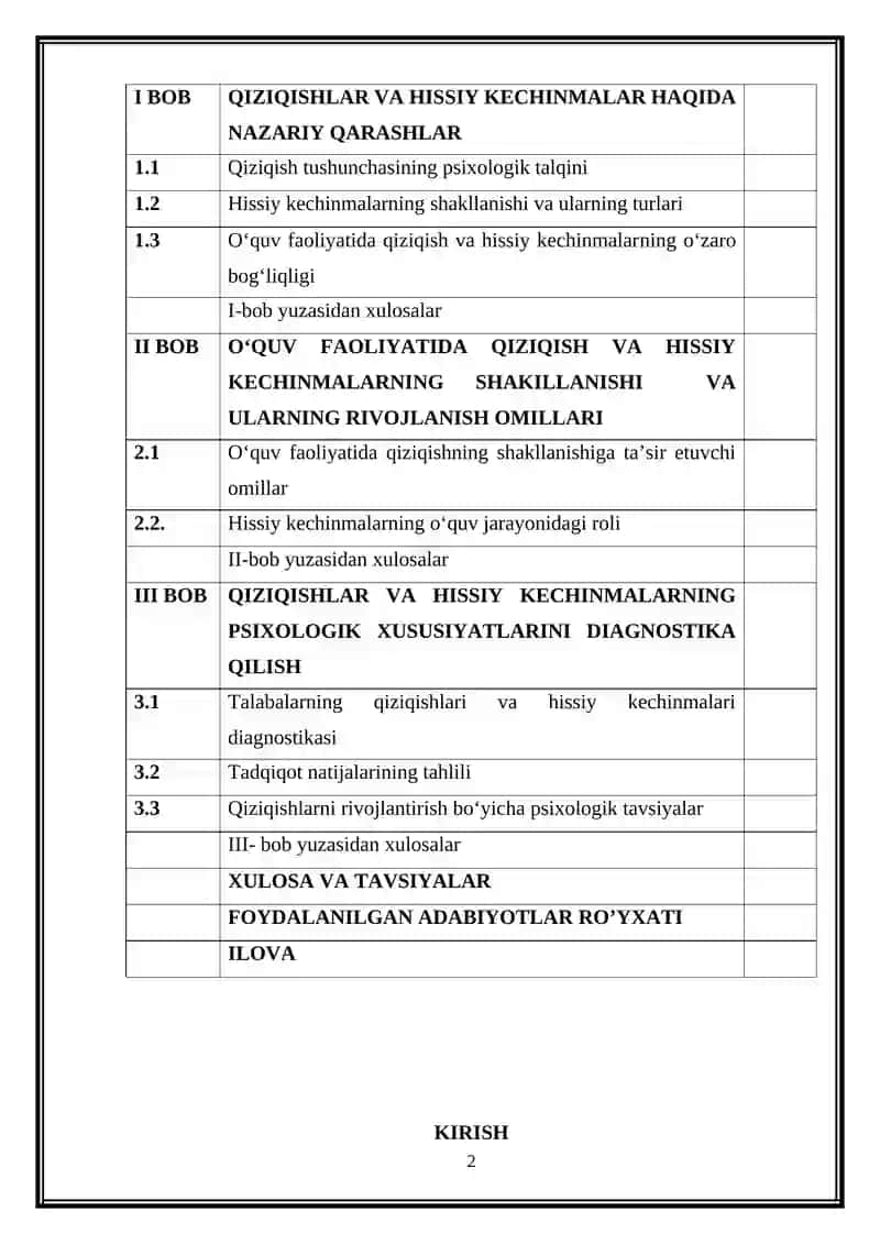 O‘QUV FAOLIYATIDA QIZIQISHLAR VA HISSIY KECHINMALARNING PSIXOLOGIK XUSUSIYATLARI 2