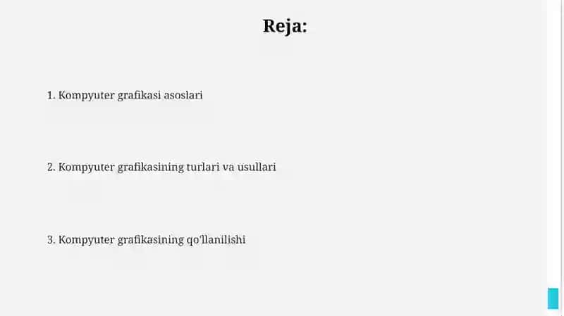 Kompyuter grafikasi asoslari 2
