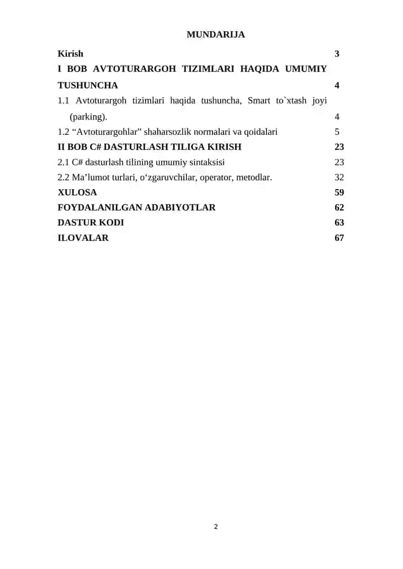 Avtoturargoh Transport Vositalarini Ro`yxatga Olish va Boshqarish Tizimini Ishlab Chiqish 2
