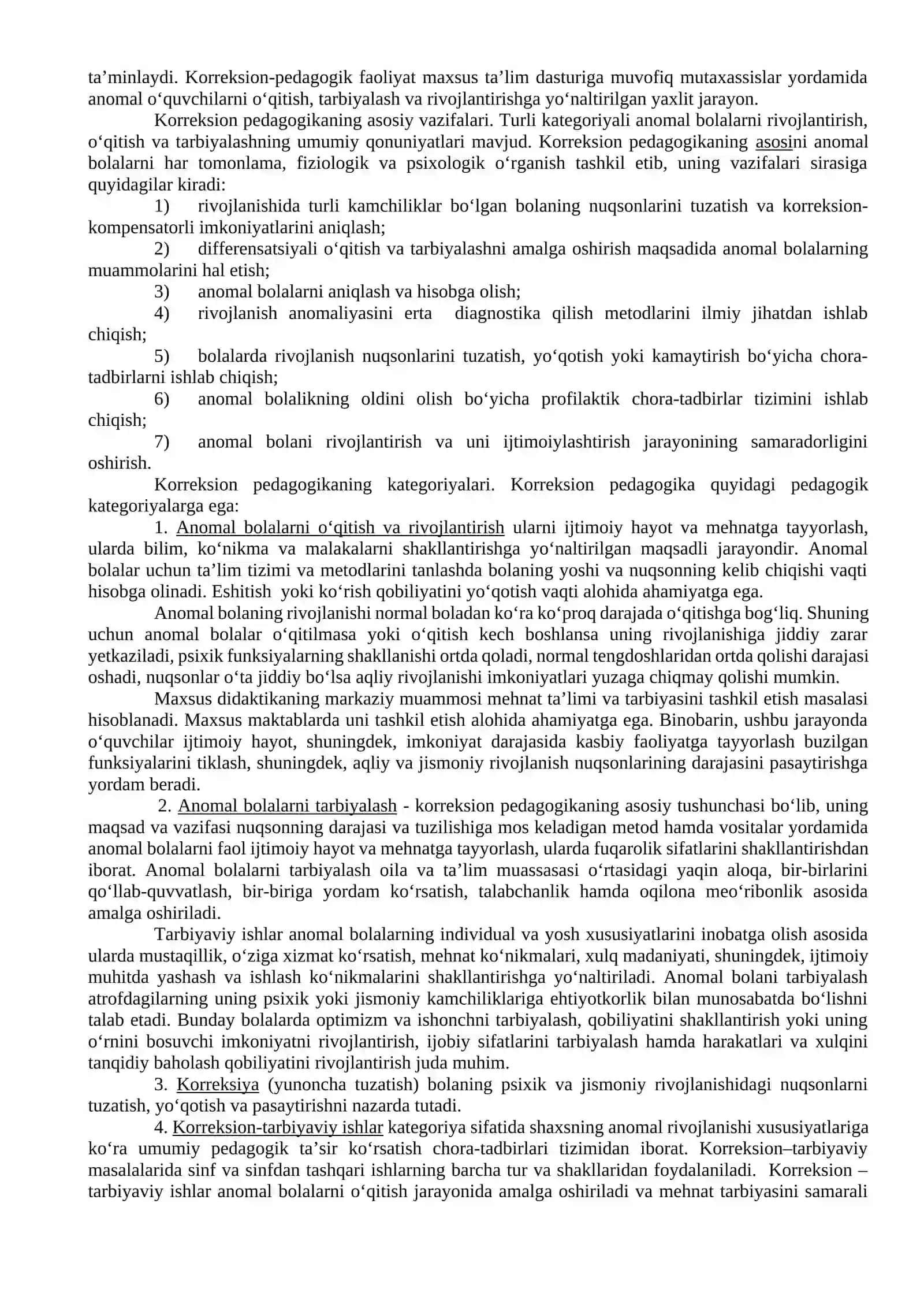 Korreksion (maxsus) pedagogika fanining predmeti va vazifalari 2