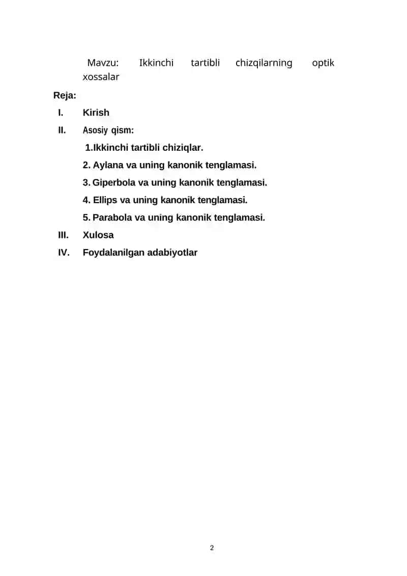 Ikkinchi tartibli chizqilarning optik xossalar 2