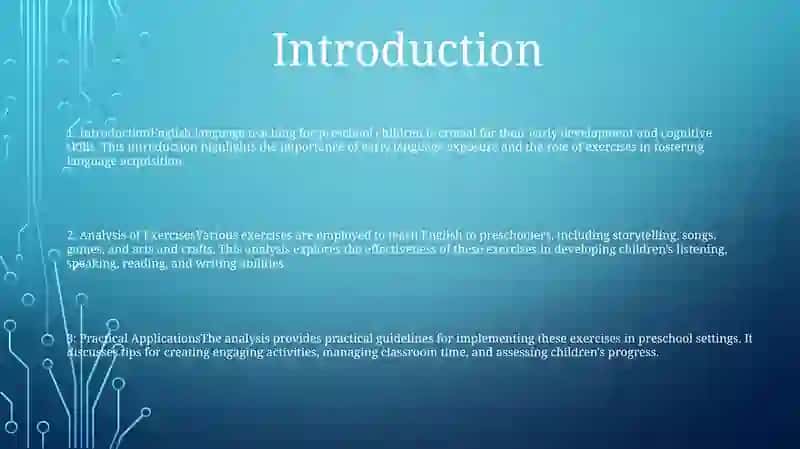 Analysis Of Exercises For Teaching English Language To Preschool Children 2