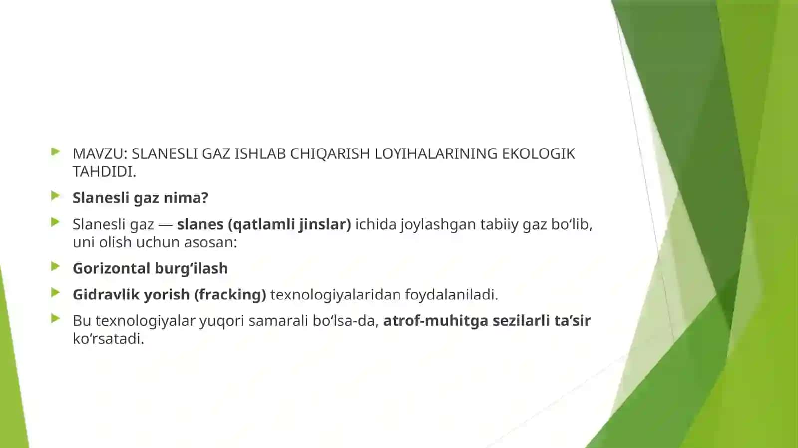 NEFT-GAZ SANOATI DA EKOLOGIK HAVFSIZLIK FANI 2