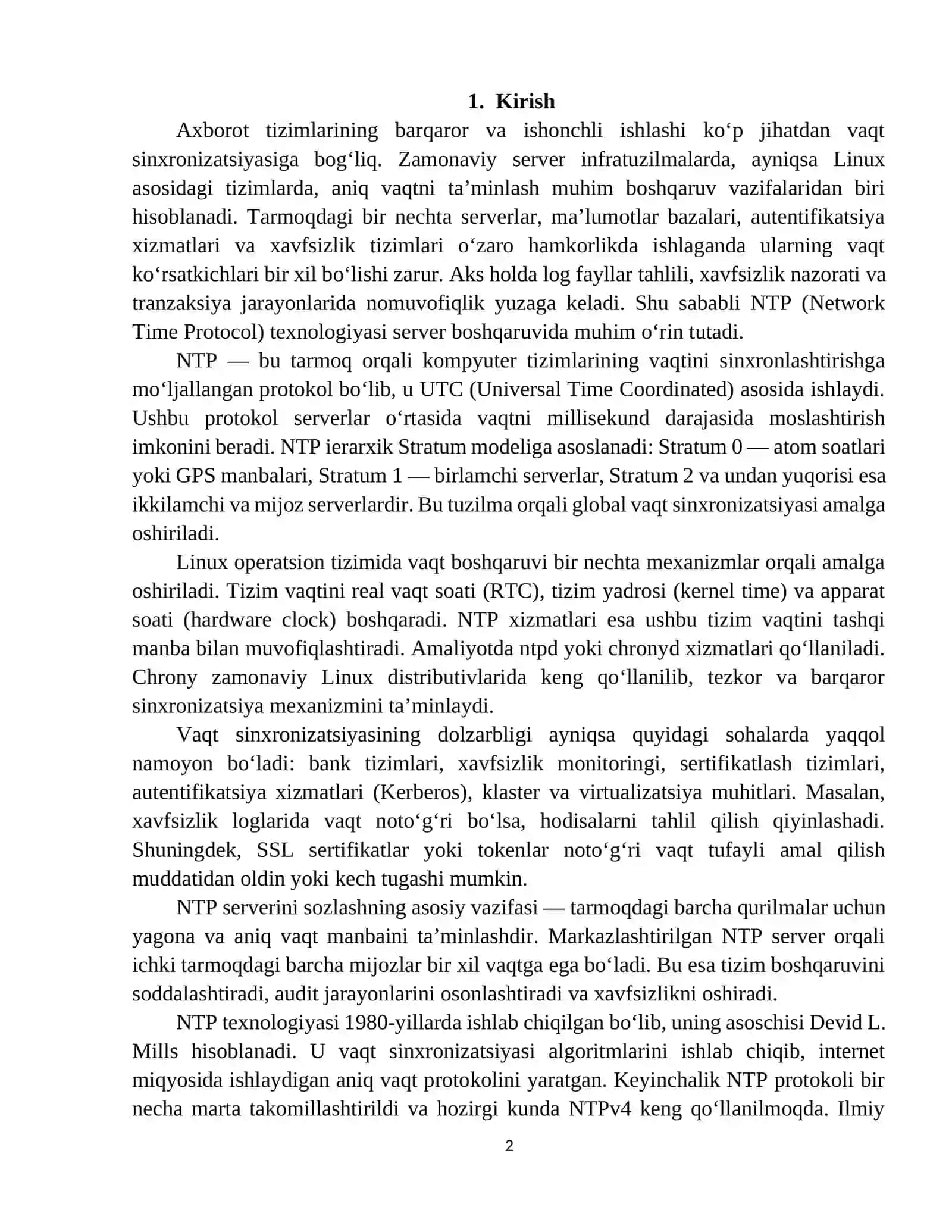 NTP serverini sozlash 2