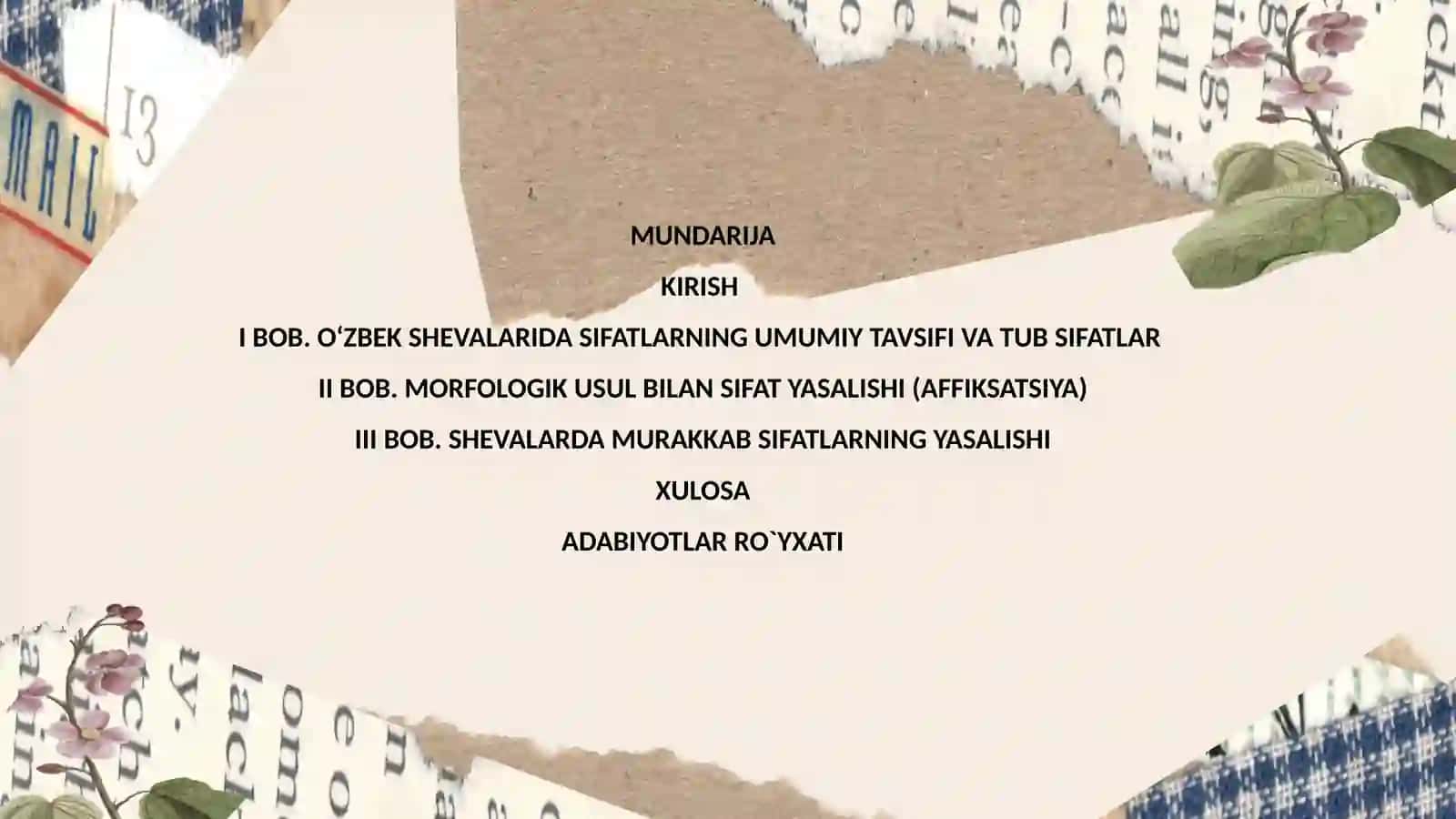 Oʻzbek shevalarida sifatlarning yasalishi 2