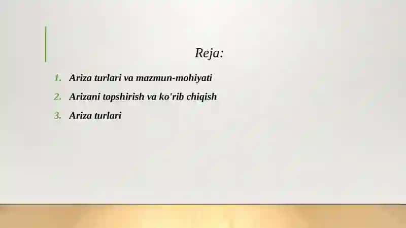 Ariza haqida umumiy ma’lumot 2