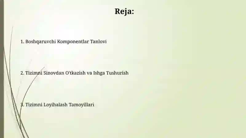 Oʻquv fani boʻyicha nazorat tizimini loyihalash 2