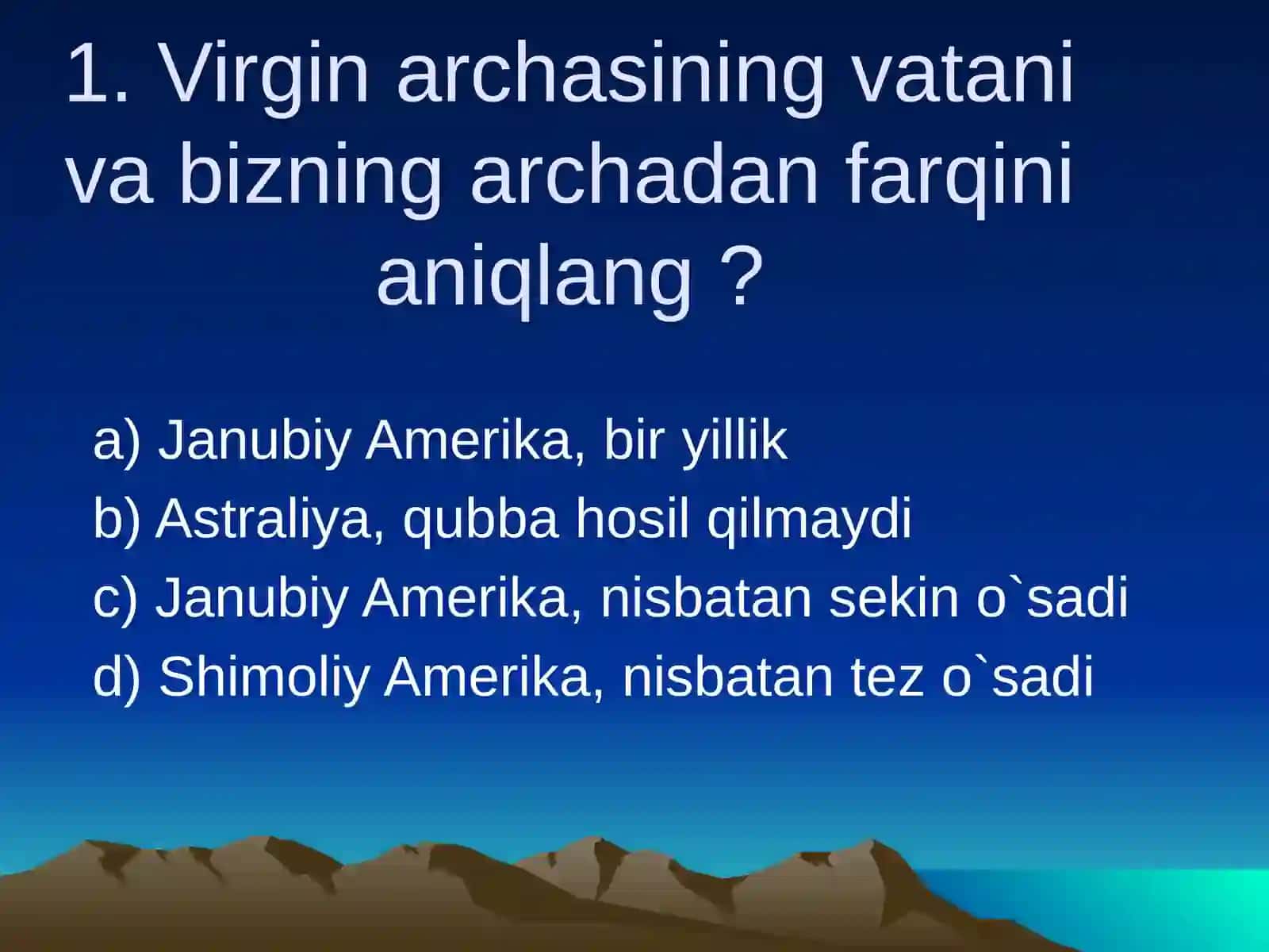 OCHIQ URUG'LILAR BO'LIMI 2