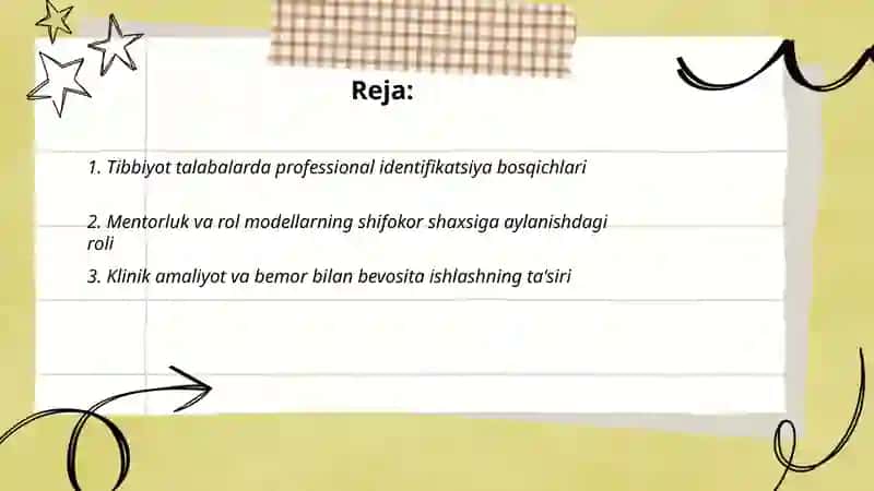 Tibbiyot talabalarning shifokor shaxsiga aylanish mexanizimlarini aniqlang va tasvirlang 2