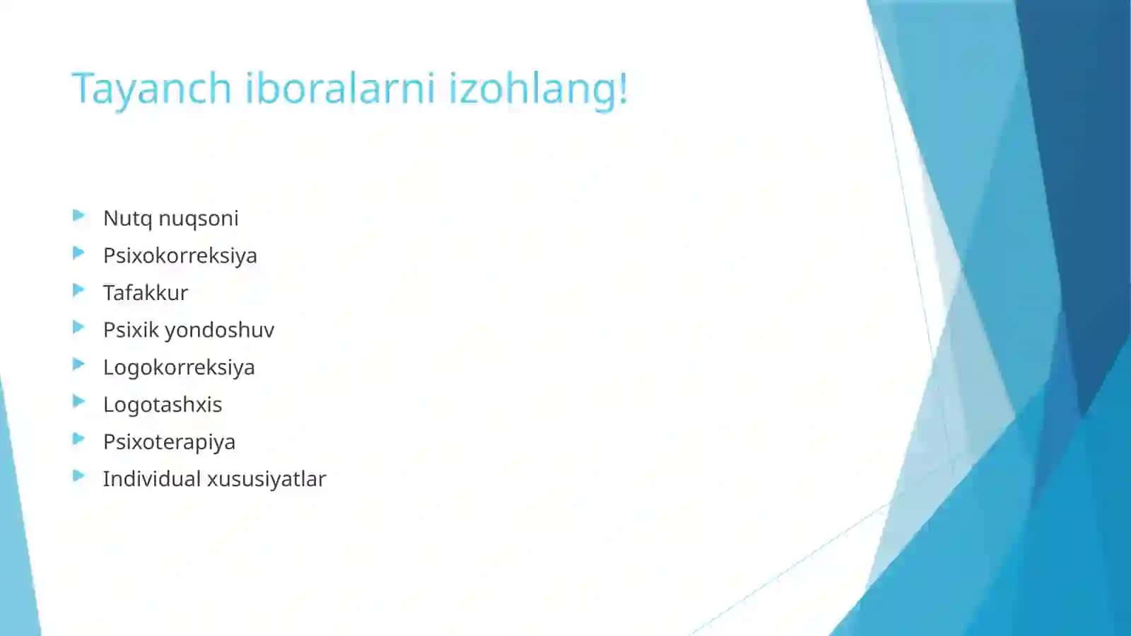 Nutq nuqsonlariga ega bolalar tafakkur xususiyatlari 2