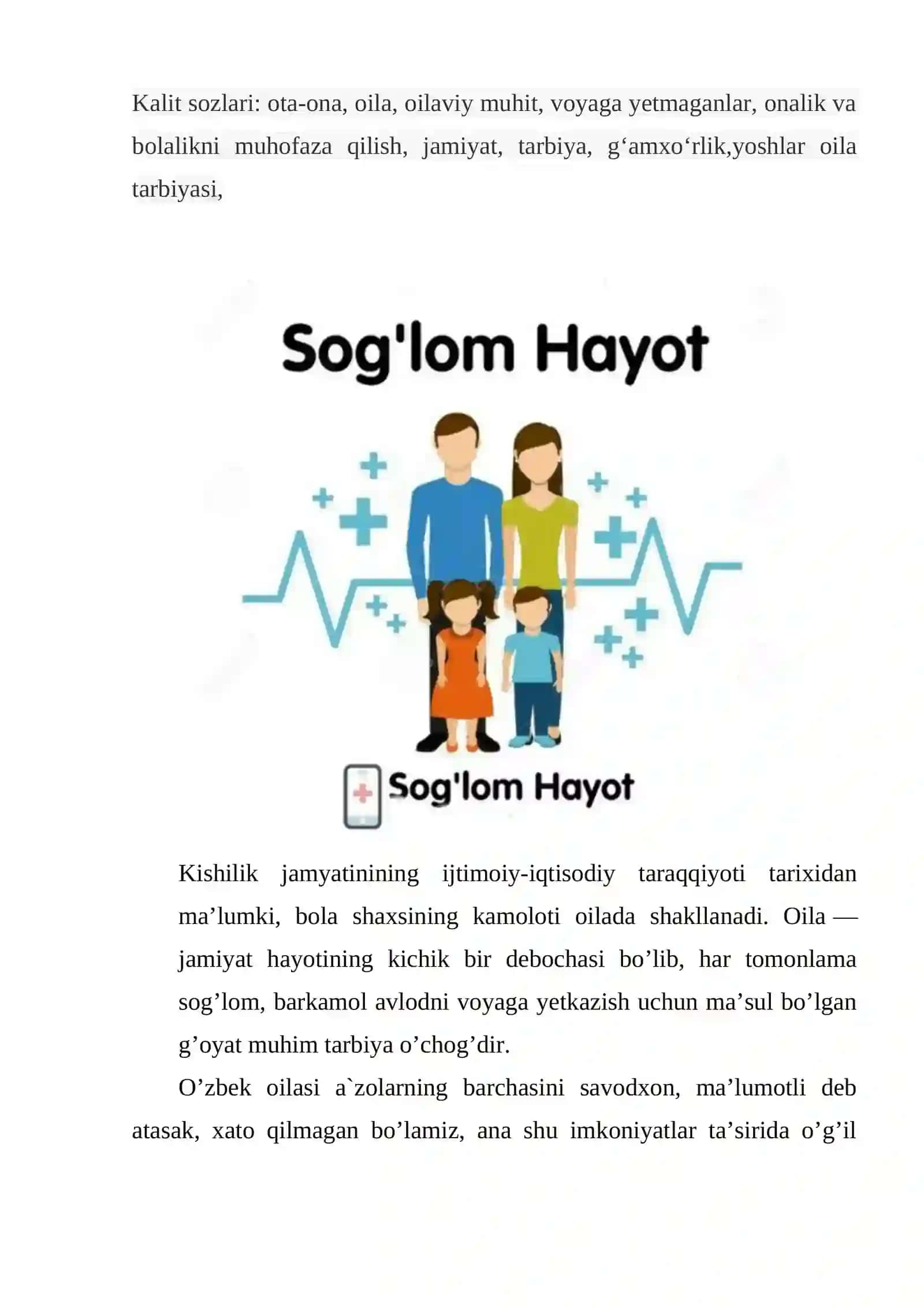 OILADA SOG`LOM TURMUSH TARZINI SHAKLLANTIRISH USULLARI 2