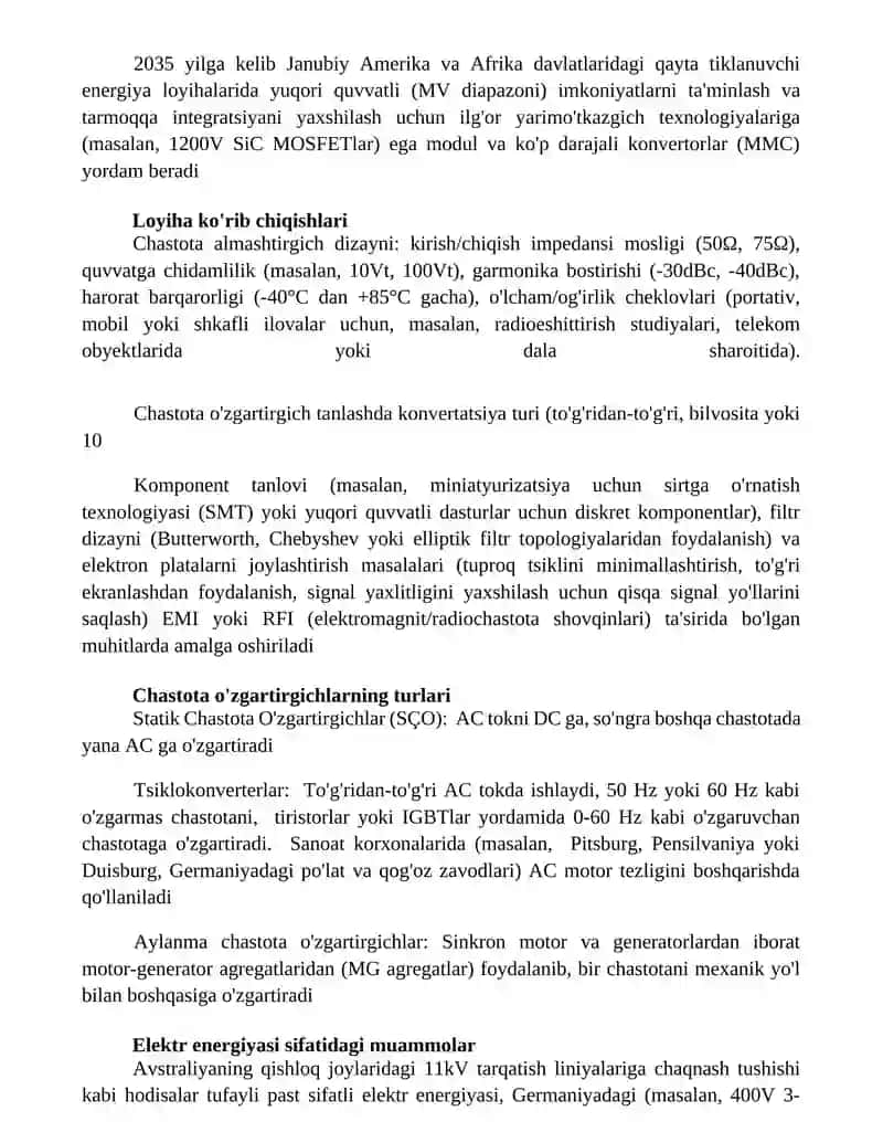 Chastota ozgartkichlari 2