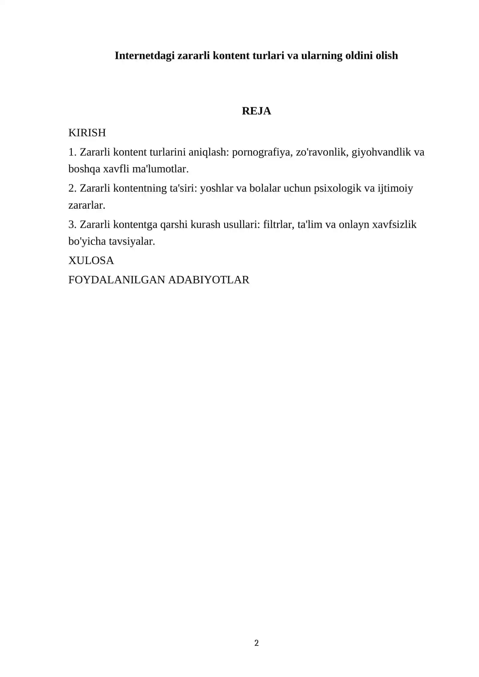 Internetdagi zararli kontent turlari va ularning oldini olish 2