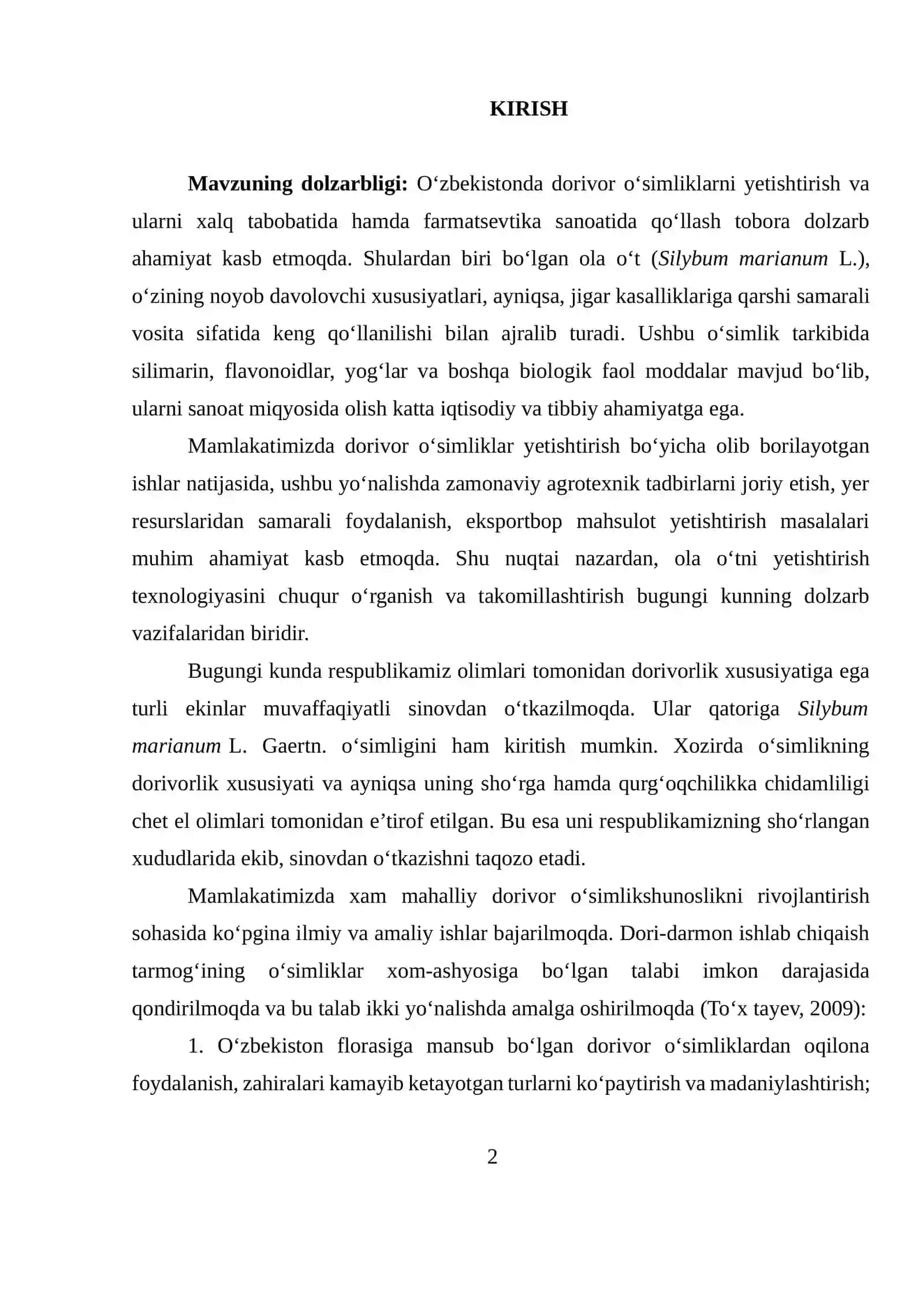 Ola oʻt (Rastoposha pyatnistaya)- Silybum marianum L. oʻsimligini yetishtirish texnologiyasi 2