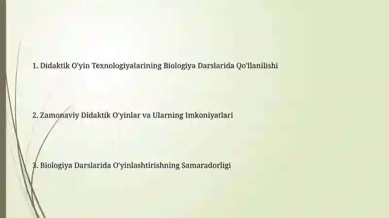 Didaktik O'yin Texnologiyalarining Biologiya Darslarida Qo'llanilishi 2
