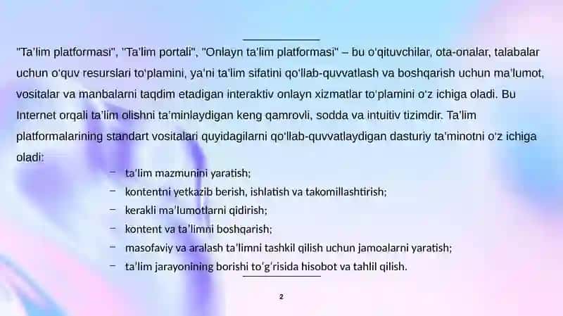 raqamli ta’lim resurslari va dasturiy mahsulotlari 2