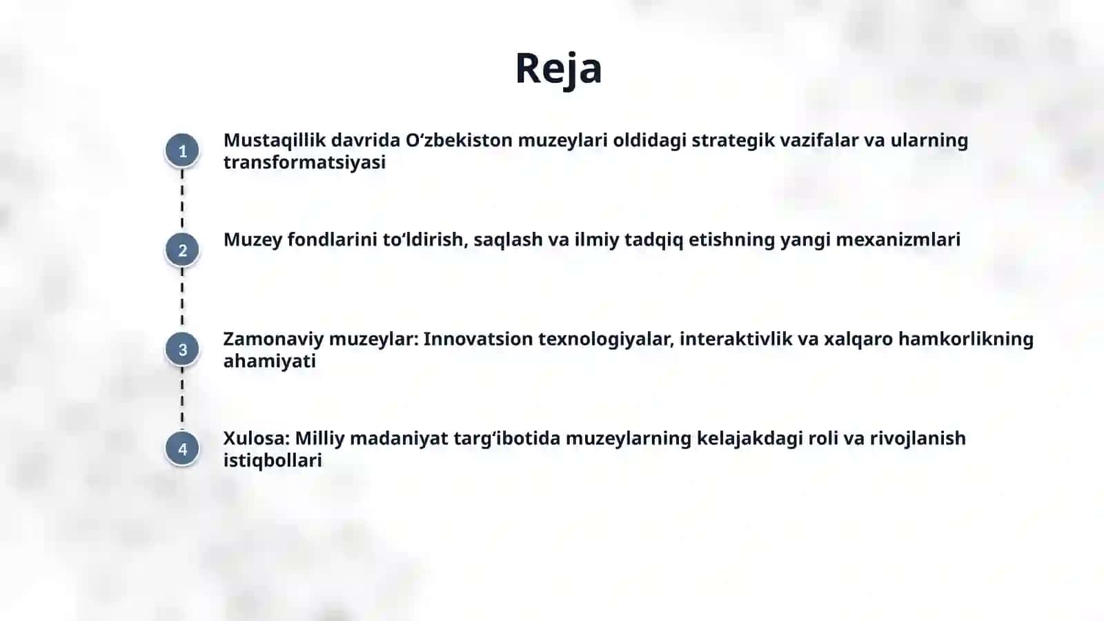 Mustaqillik sharoitida muzeylar va muzeylarining rivojlanish tarmoqlari 2