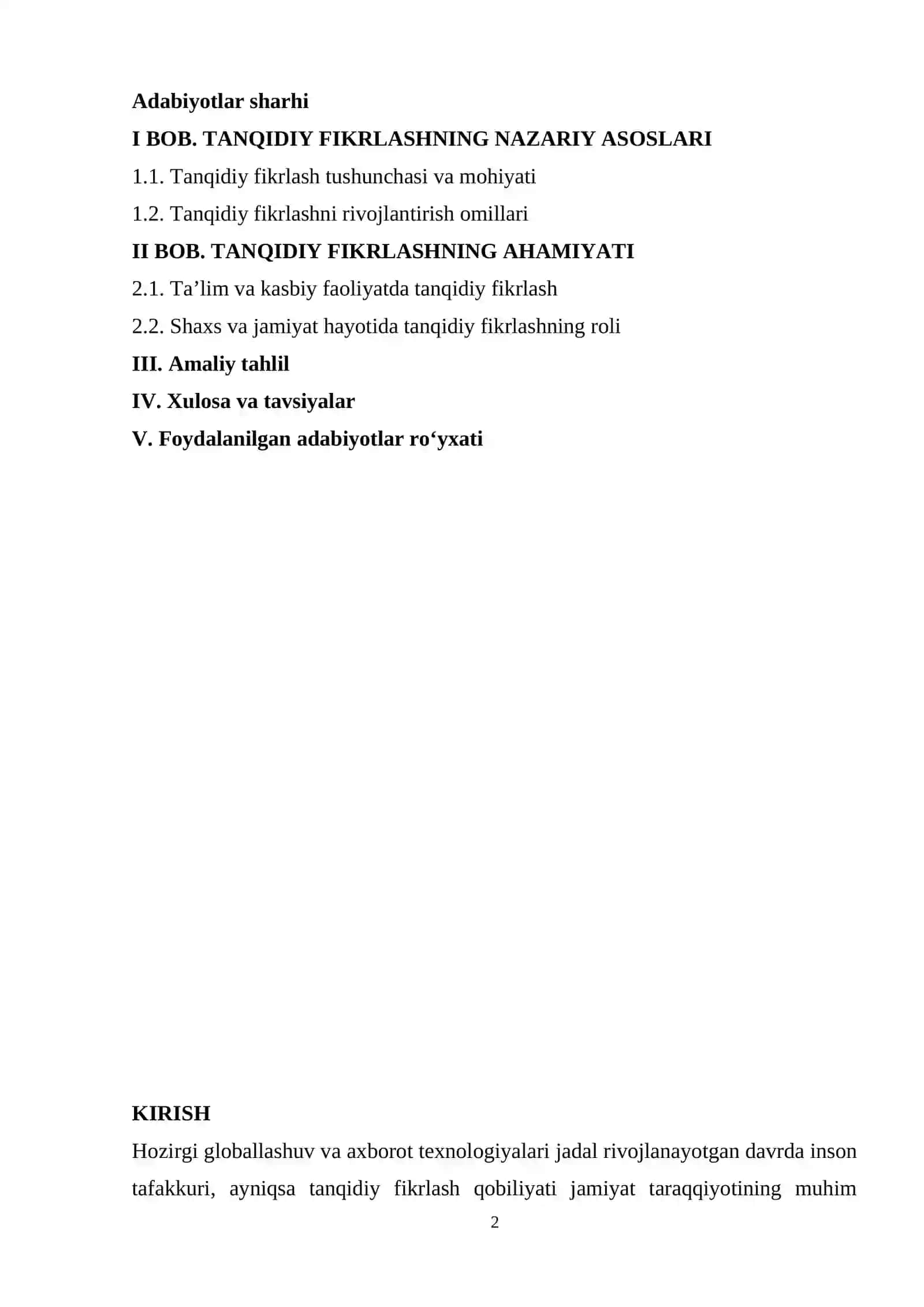Tanqidiy fikrlash va uning ahamiyati 2