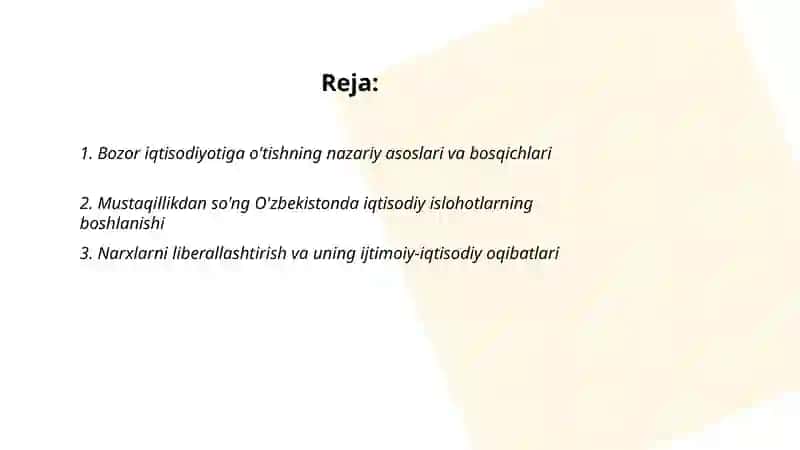 Bozor iqtisodiyotiga o'tishning nazariy asoslari va bosqichlari 2