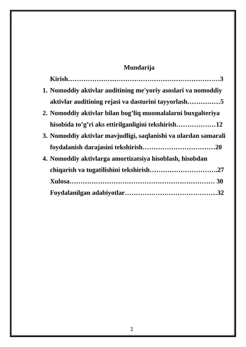 Nomoddiy aktivlar  auditi 2