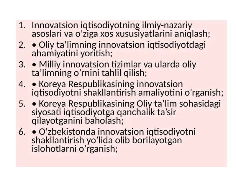 Innovatsion iqtisodiyotning ilmiy-nazariy asoslari va o’ziga xos xususiyatlari 2