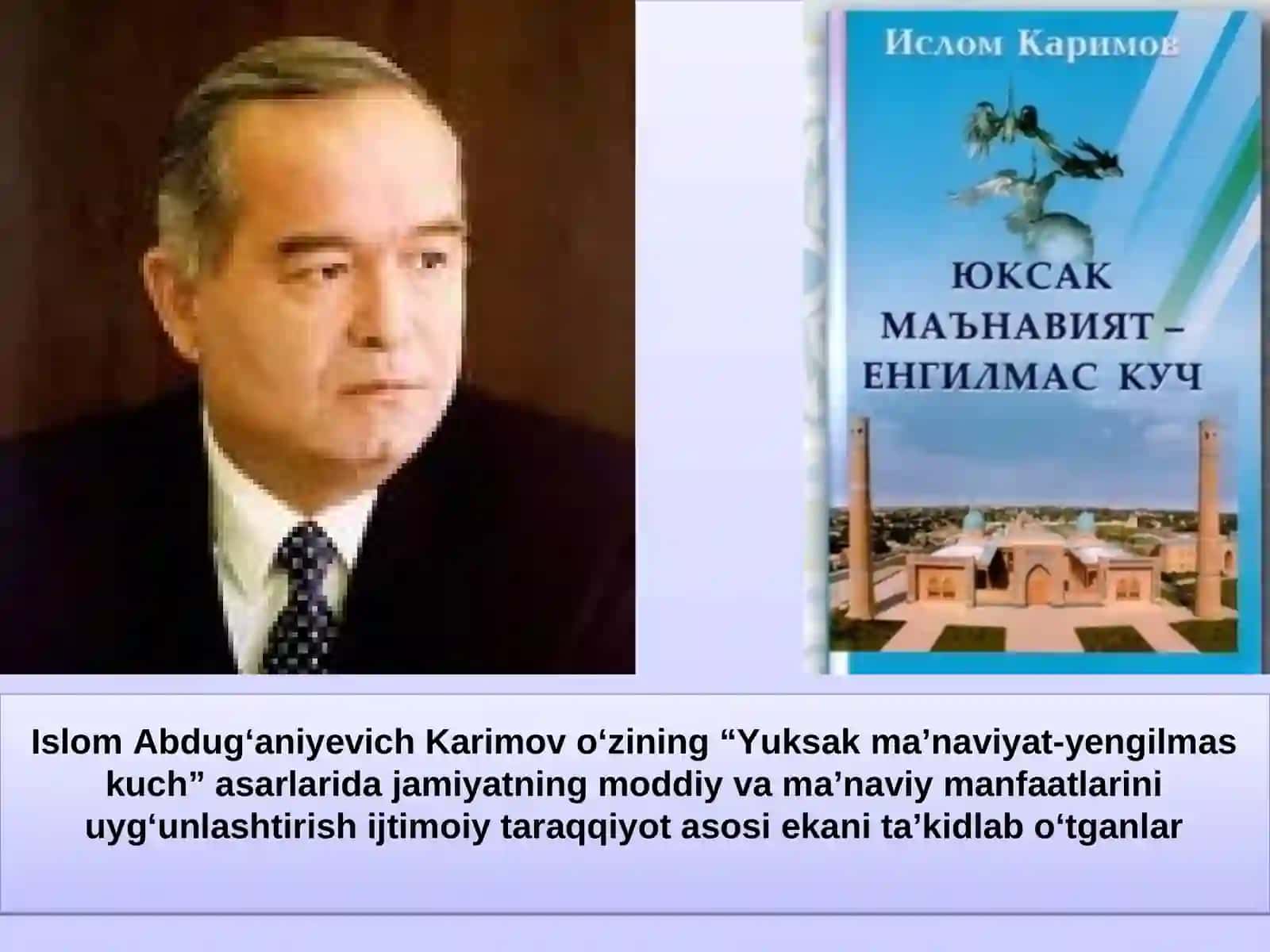 O'ZBEKISTON RESPUBLIKASI BIRINCHI PREZIDENTI ISLOM KARIMOV ASARLARIDA TA'LIM TARBIYA MASALALARI 2