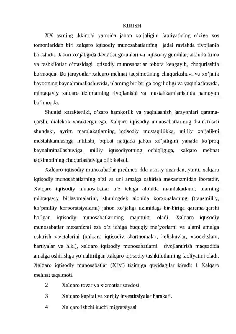 JAHON XO‘JALIGI VA XALQARO IQTISODIY MUNOSABATLARNING SHAKLLANISHI 2