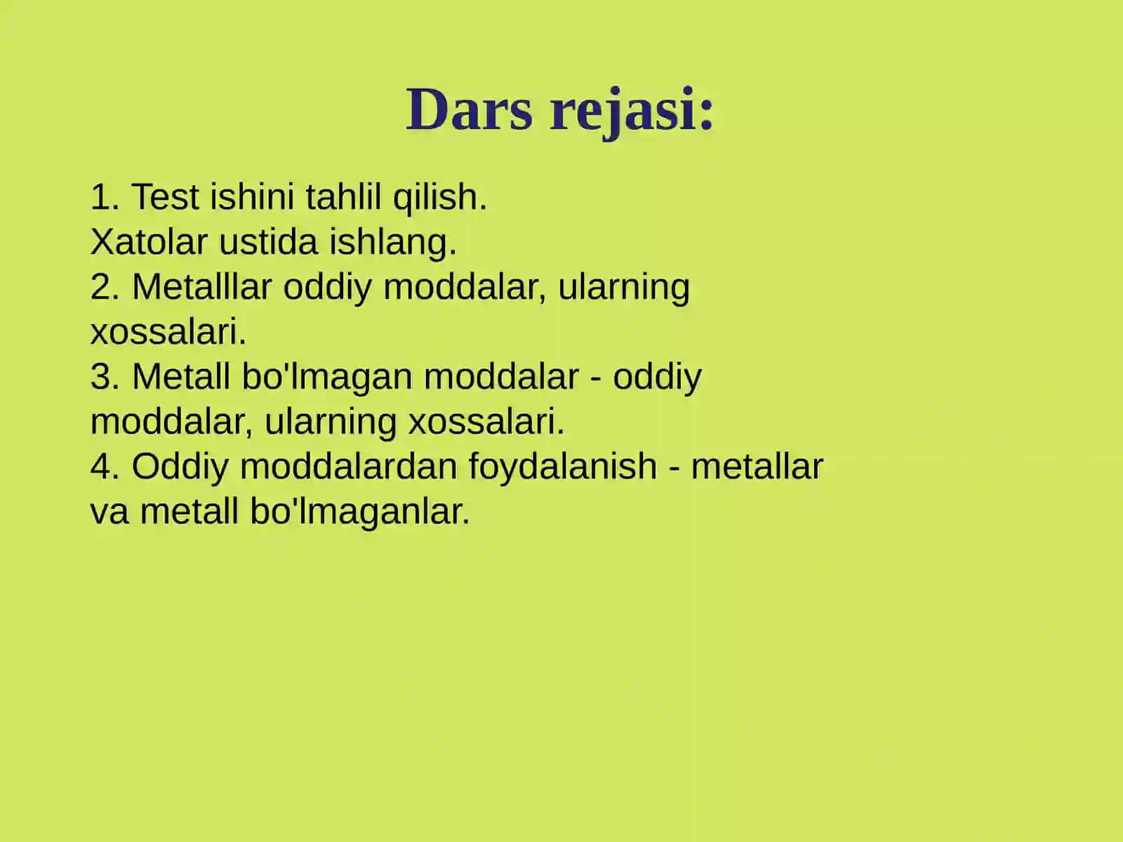 “Metallarvametallmasbuyumlarnio‘qitishmetodikasi”faniningfanlartizimi 2