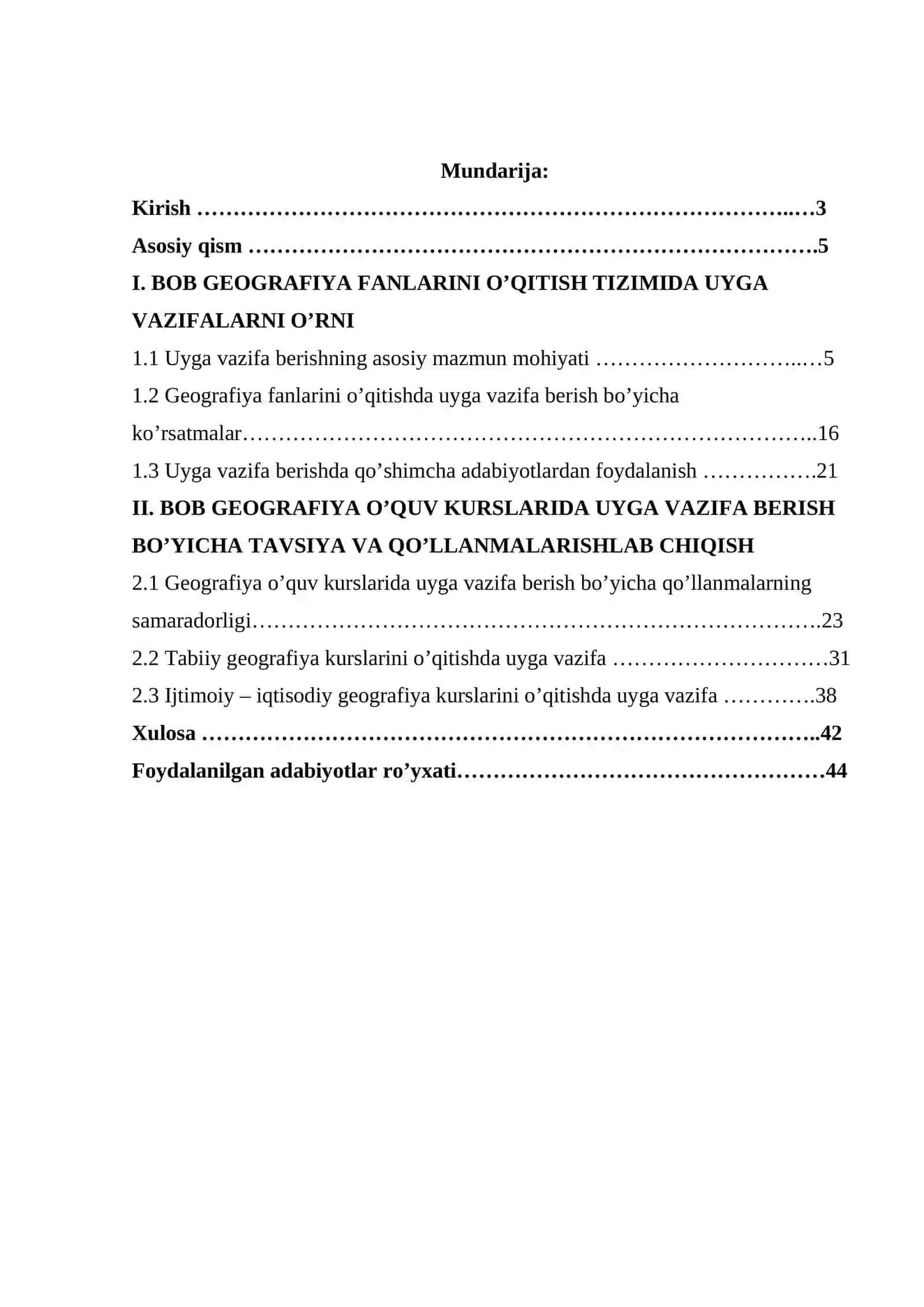 Geografiya o’qitish tizimida o’quvchilar uchun uyga vazifa 2