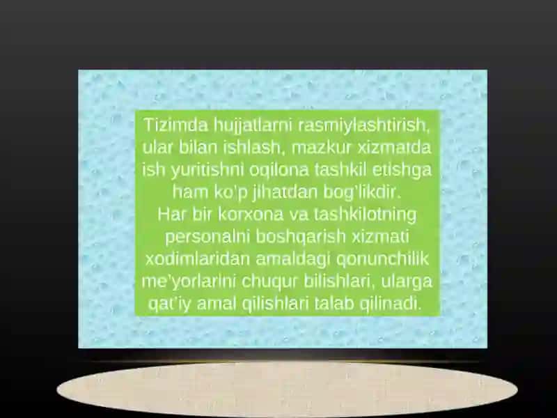 KADRNI BOSHQARISH XIZMATIDA ISH YURITISHNING MOHIYATI 2