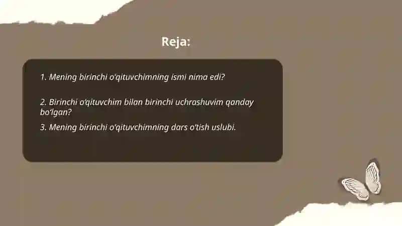 Mening birinchi oʻqituvchim 2