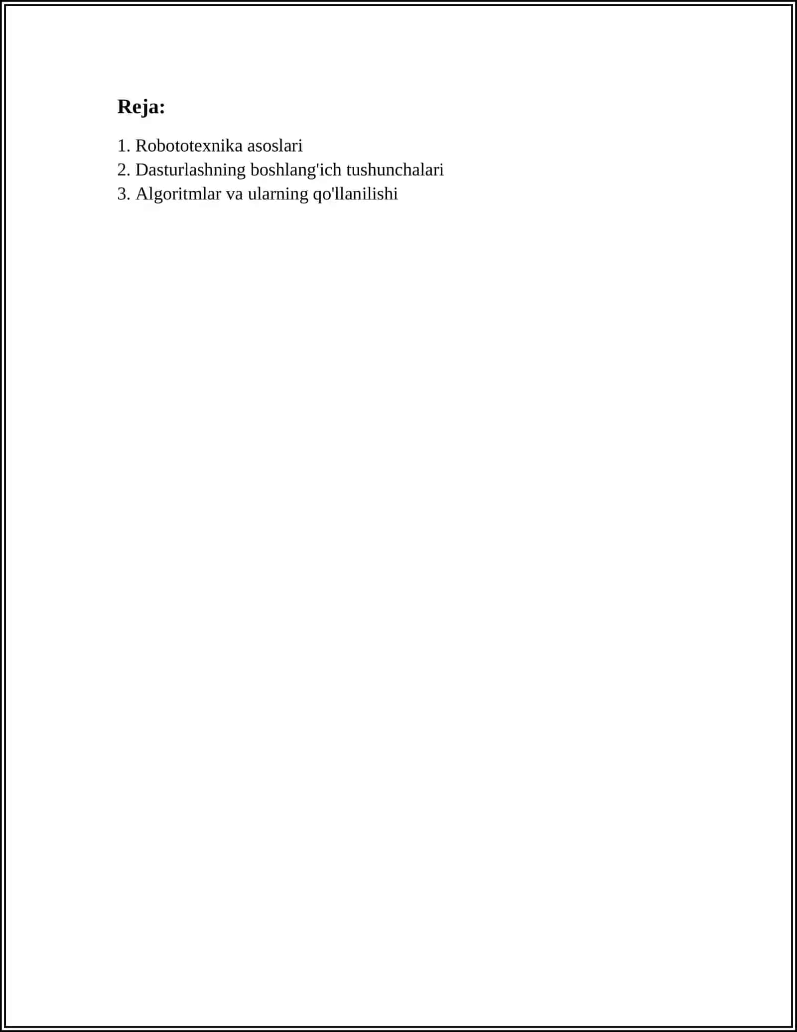 ROBOTOTEXNIKA BOSHLANGʻICH DASTURLAR 2