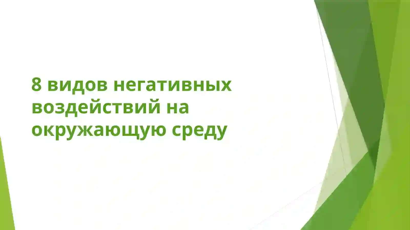 Негативные воздействия на окружающую среду 2