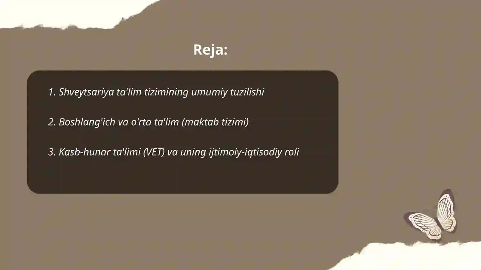 Shveytsariya ta'lim tizimi va uning eng nufuzli universitetlar 2