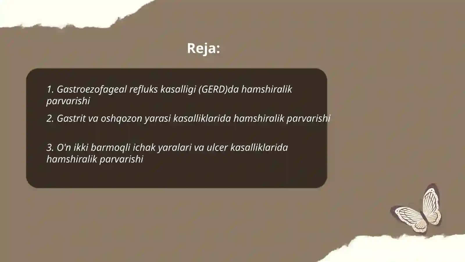 Ovqat hazm qilish a'zolari kasalliklarida hamshiralik parvarishi 2