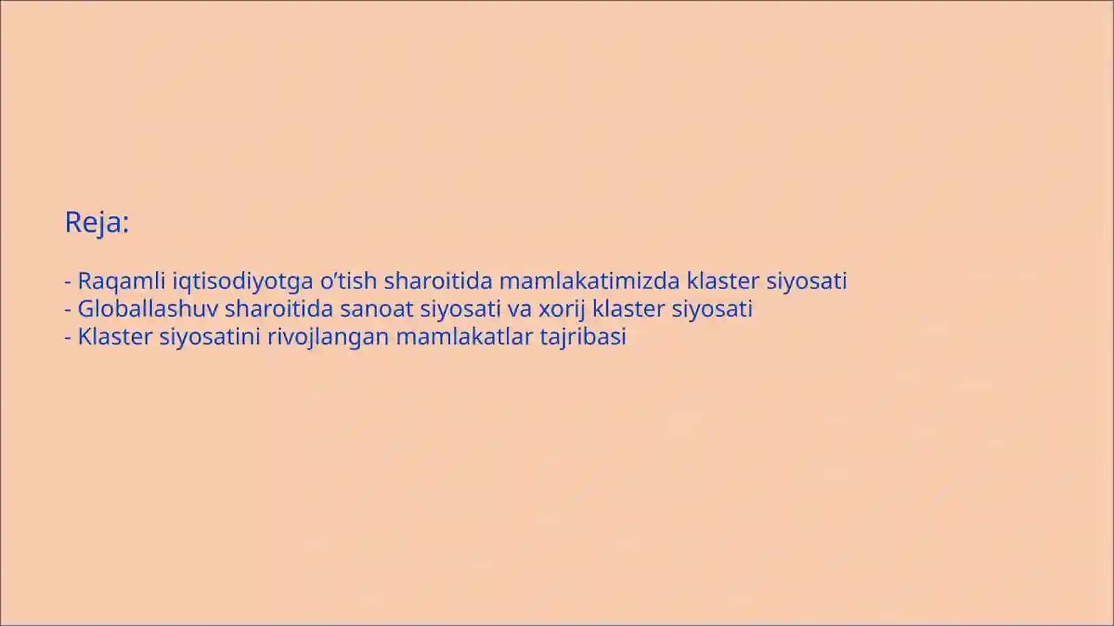 Klaster va sanoat siyosati 2