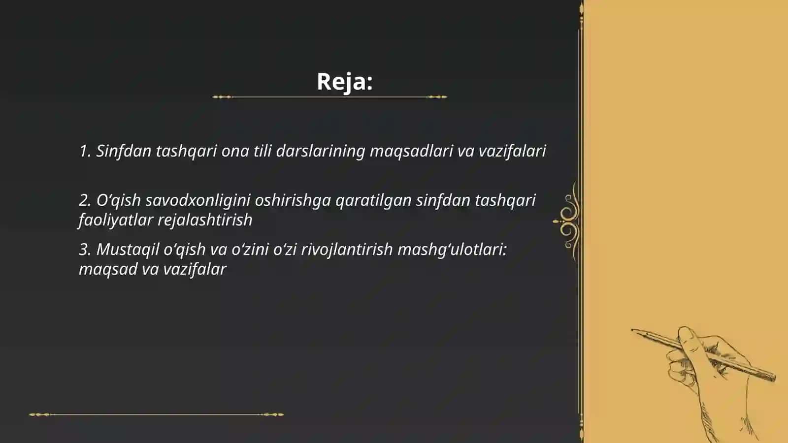 Boshlangʻich sinflarda ona tili va oʻqish savodxonligidan sinfdan tashqari ishlarni tashkil etishning maqsad va vazifalari 2