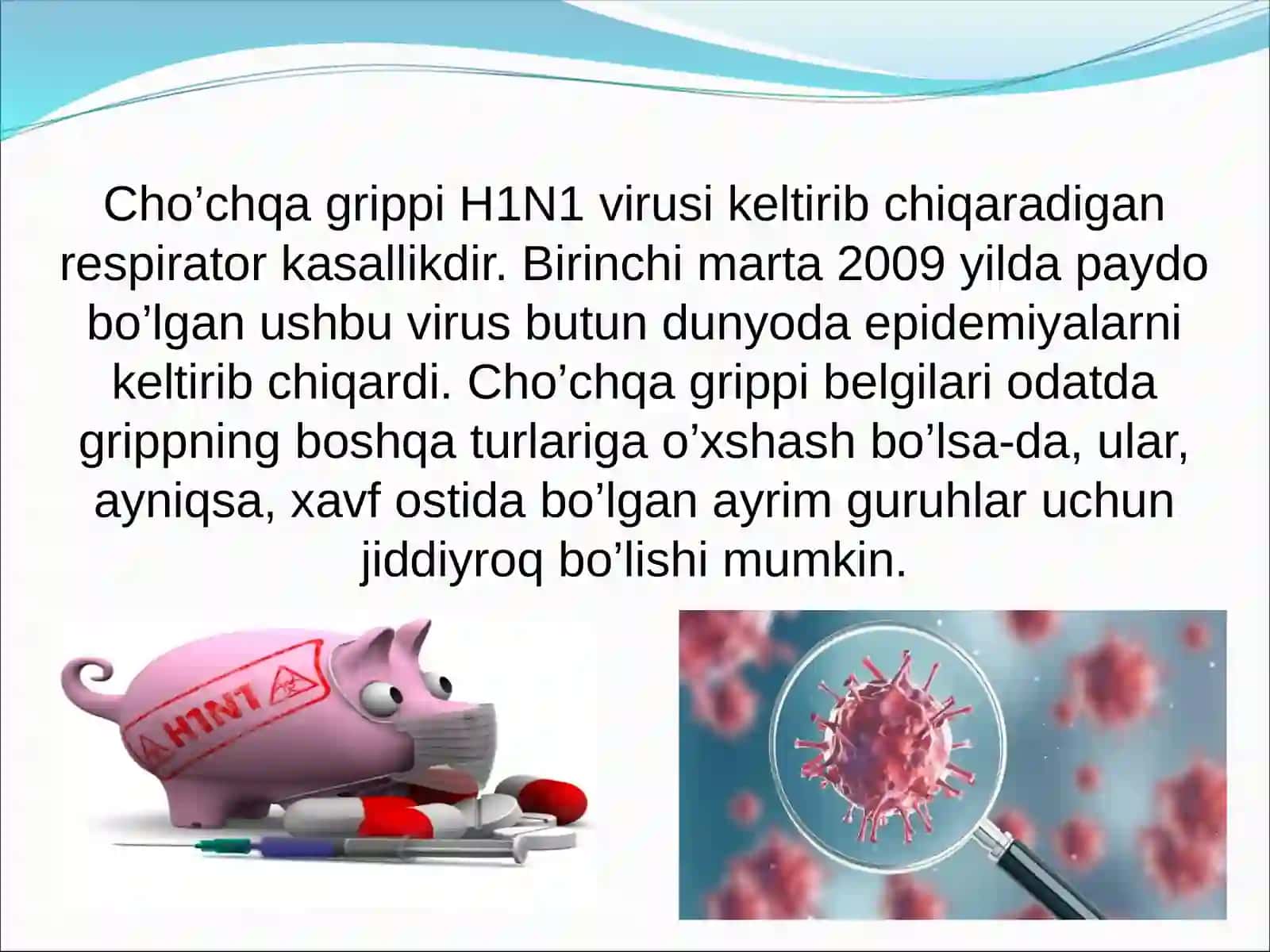 Paranda va cho'chqa grippi vurusi, va ularning hozirgi kundagi muammolari keltirib chiqaruvchi kasalliklari va laboratoriya tashhisi 2