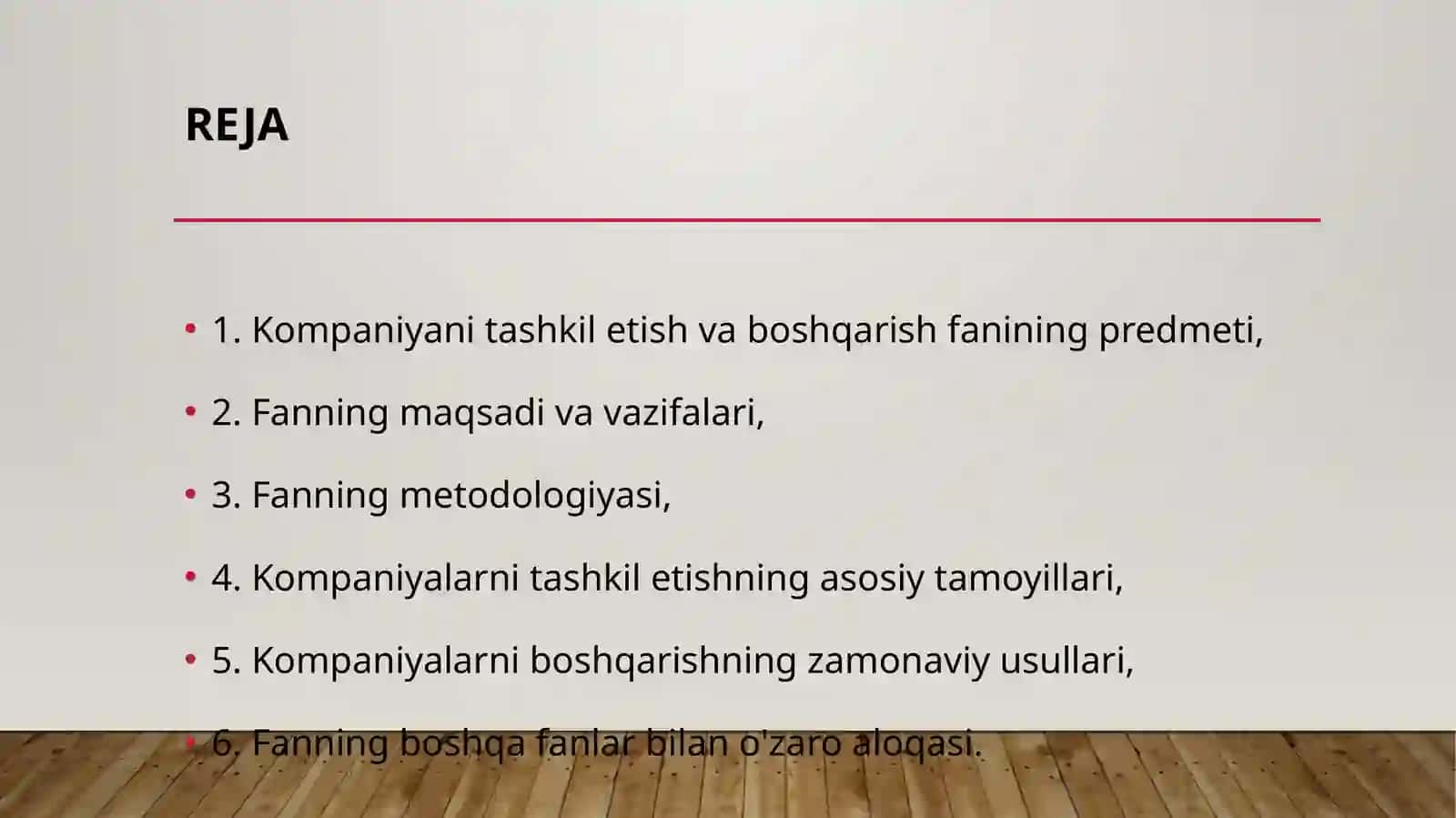 Kompaniyalarni tashkil etish va boshqarish fanining predmeti va metodologiyasi 2