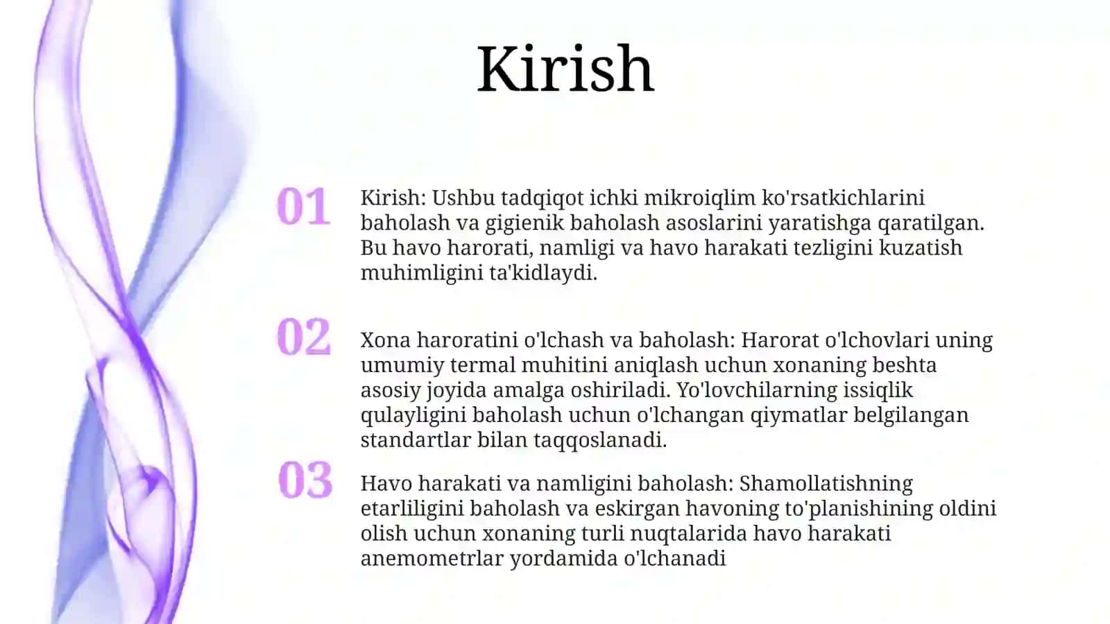 Xonalar Mikroiqlimi KoʻRsatkichlarini Tekshirish Va Gigiyenik Baholash Asoslari 2
