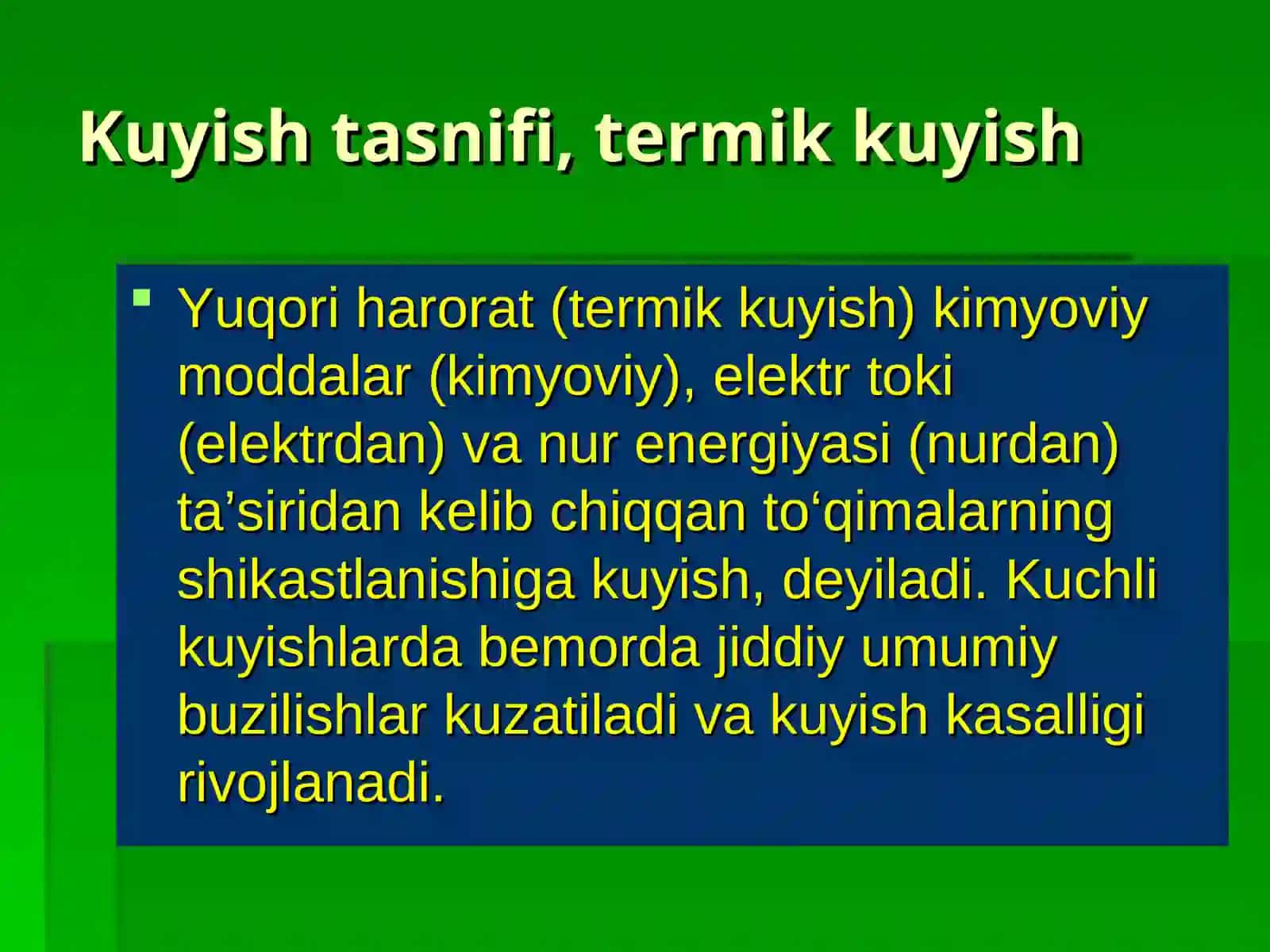 Kuyishtasnifi kuyish satxi va chuqurligini aniqlash kuyish kasalligi 2