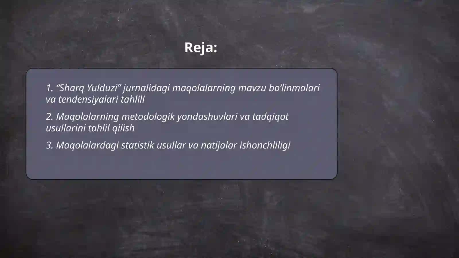 Sharq Yulduzi jurnalidagi maqolalar tahlili 2