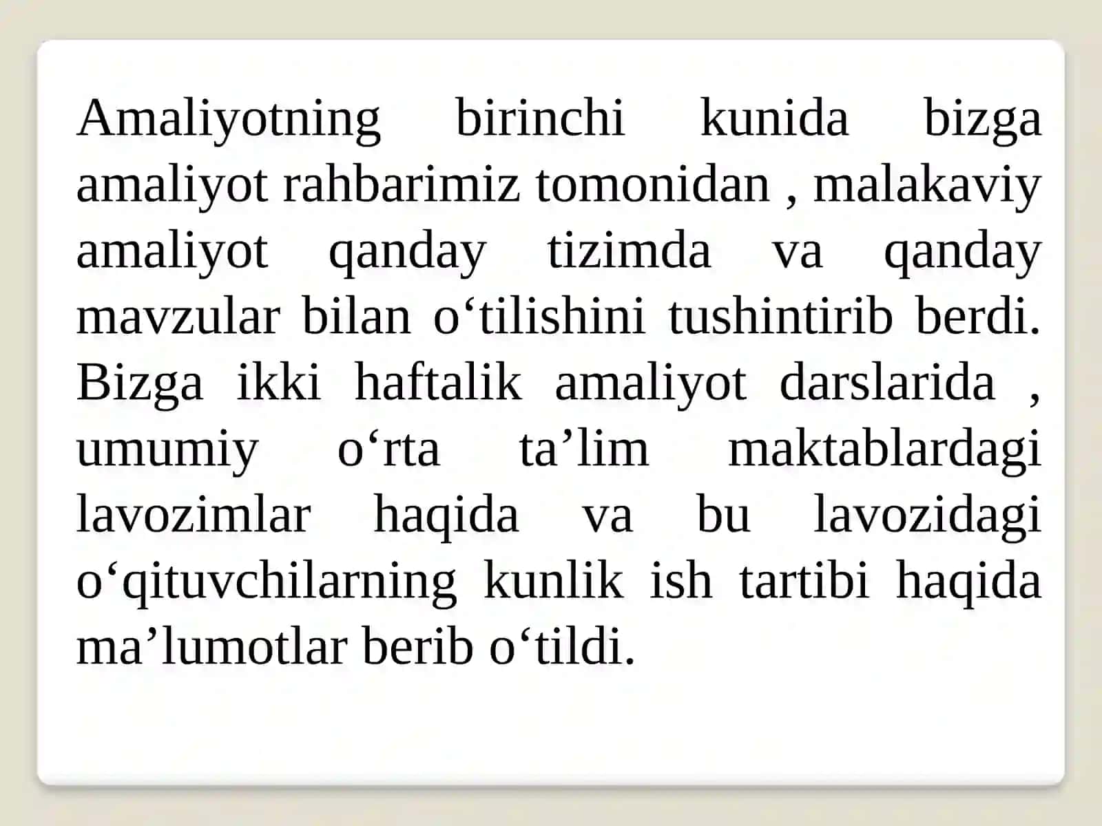 Malakaviy Amaliyot 2