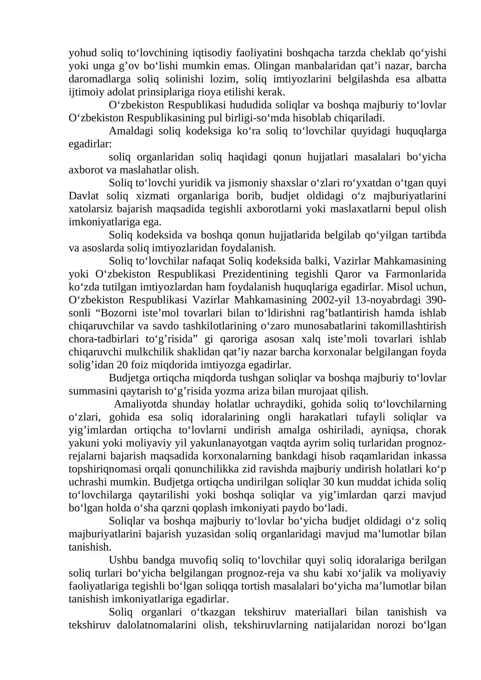 O‘ZBEKISTON RESPUBLIKASI SOLIQ SIYOSATINING VA O‘ZBEKISTON RESPUBLIKASI SOLIQ KODEKSINING AHAMIYATI 2