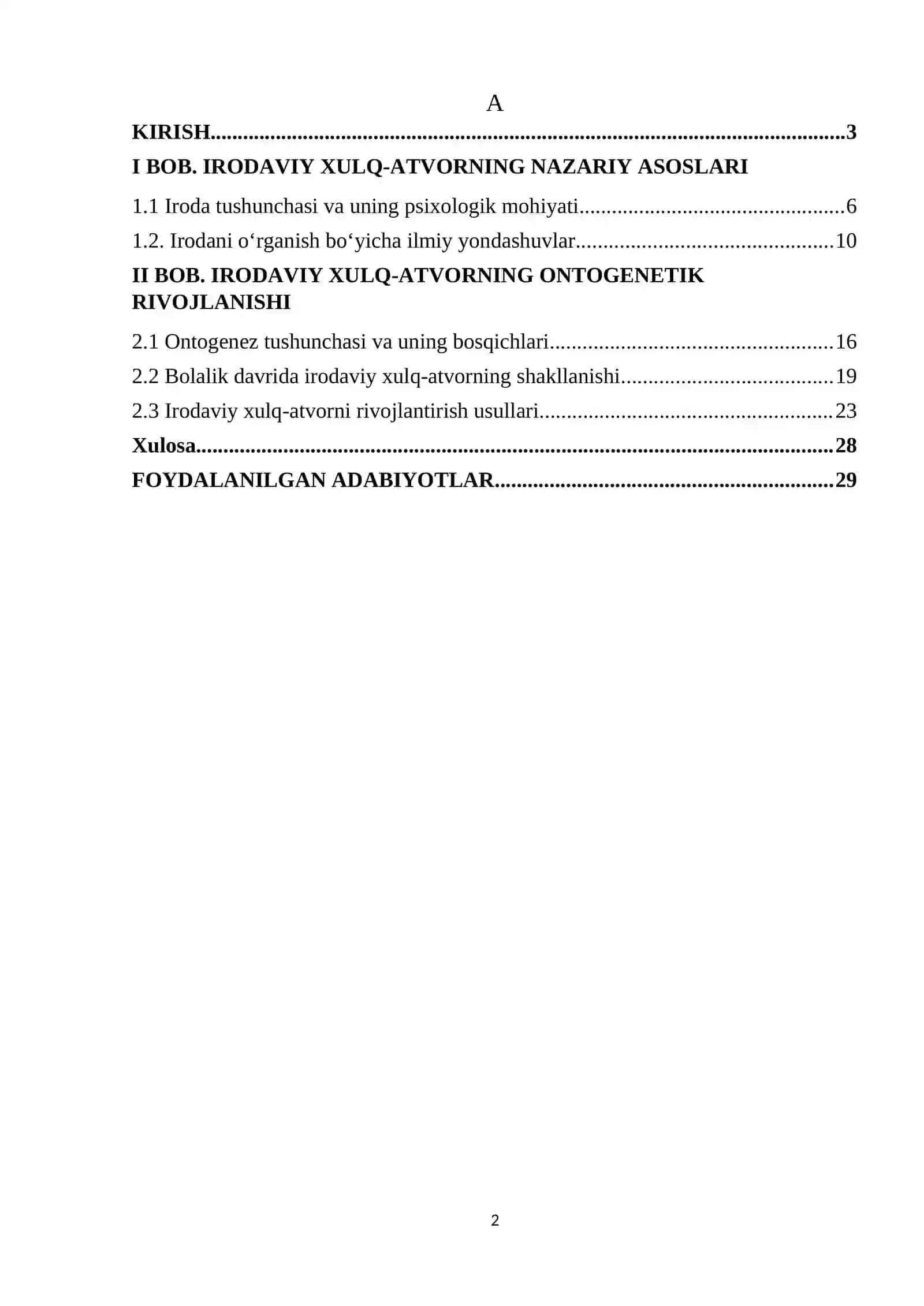 Irodaviy xulq-atvorning ontogenetik xususiyatlari 2