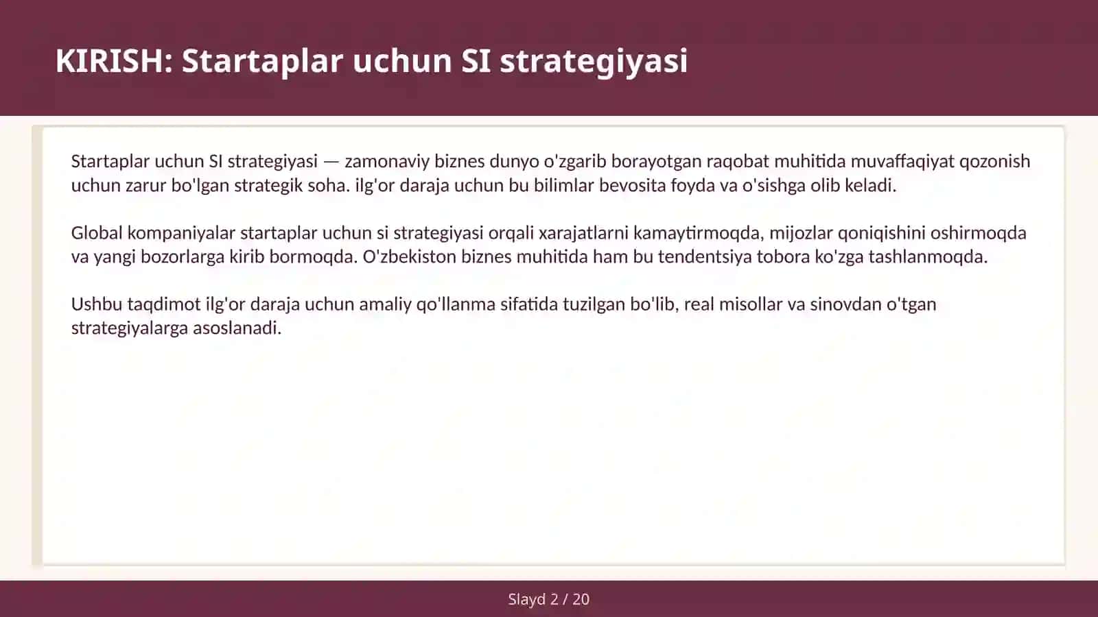 SI strategiyasi 2