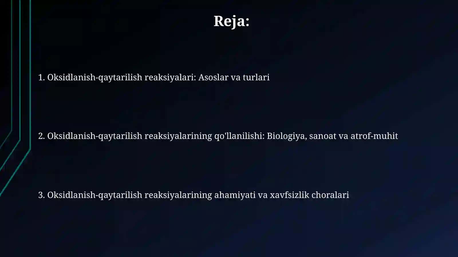Oksidlanish-qaytarilish reaksiyalari: Asoslar va turlari 2