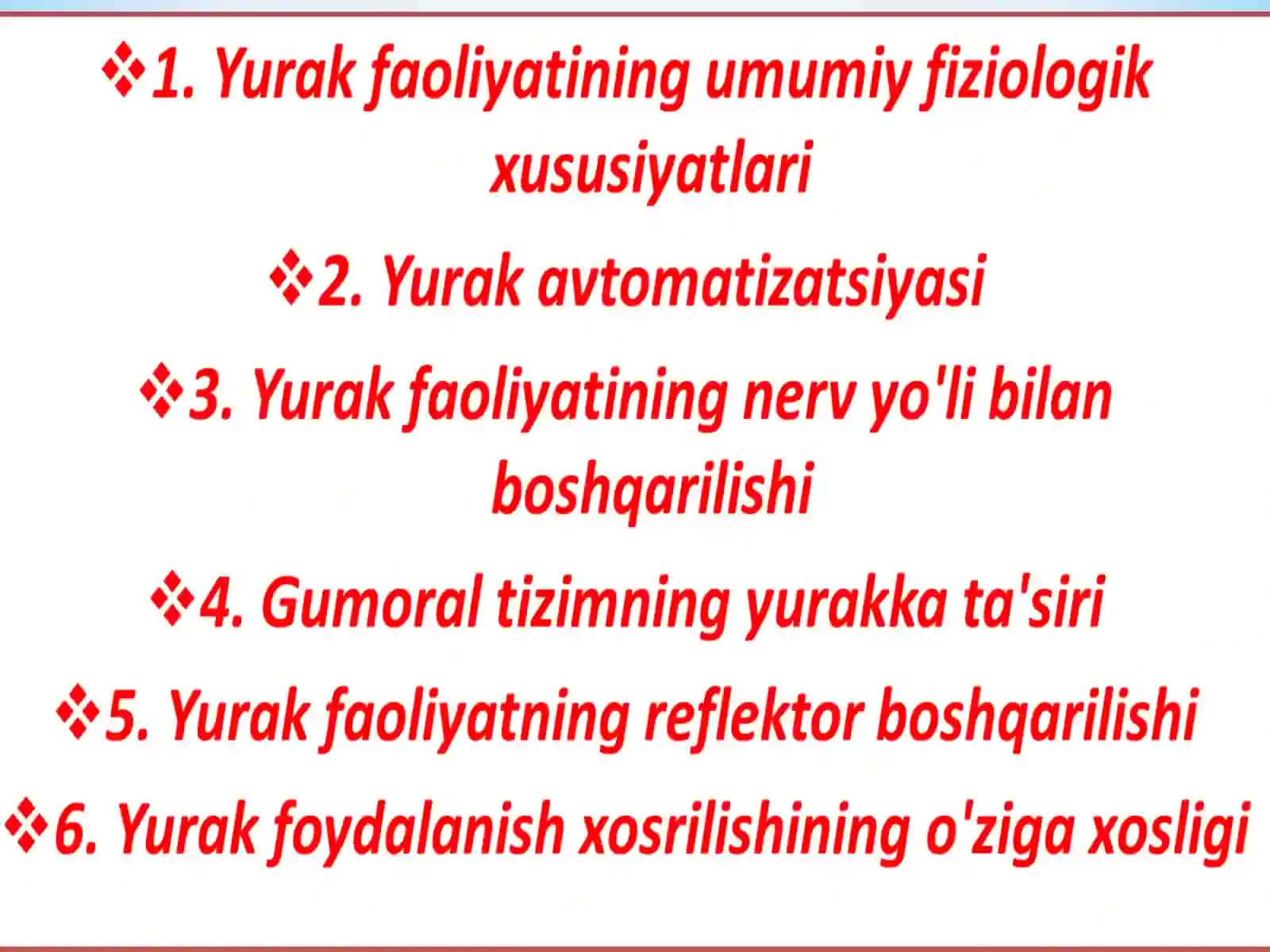 yurak faoliyati 2